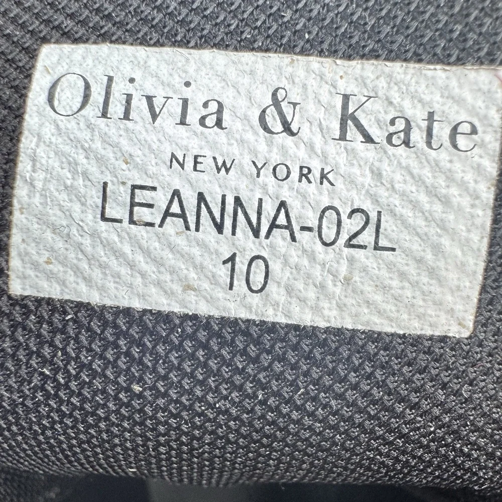 Olivia & Kate Leanna-13L Women's Black Combat Boots Size 10 Faux Leather Lace Up - Picture 9 of 9